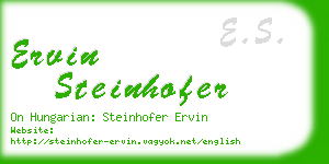 ervin steinhofer business card